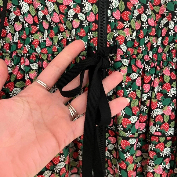 NWT Anna Sui Strawberry Print Windbreaker Jacket Blouse - Picture 2 of 10